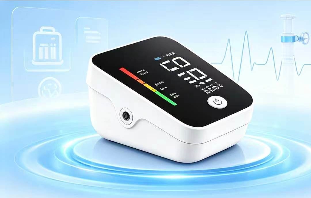 Digital blood pressure monitor on an illuminated platform