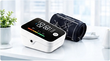 Blood pressure monitor in a bright room